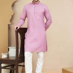Anouk Rustic Men Solid Cotton Kurta with Pyjamas-image-39