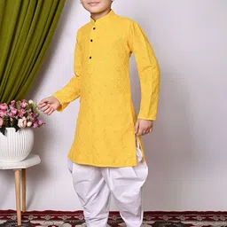 BAESD Boys Embroidered Regular Sequinned Kurta with Patiala image 2