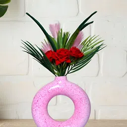 Aura Pink Donut Pot Showpiece-image-41