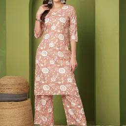Anouk Floral Printed Straight Kurta With Palazzos-picture-35