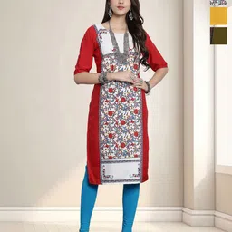 HERE&NOW Women Pack OF-3 Ethnic Motifs Printed Crepe Kurta-image-39