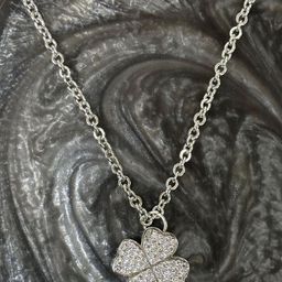 BDIVA Rhodium-Plated Floral Cubic Zirconia Studded Pendant with Chain-16