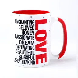 Archies White & Red Printed Ceramic Matte Mugs-44