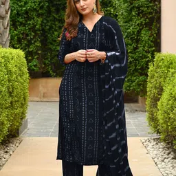Anni Designer Ethnic Motifs Printed Regular Straight Kurta with Trousers & Dupatta-picture-12