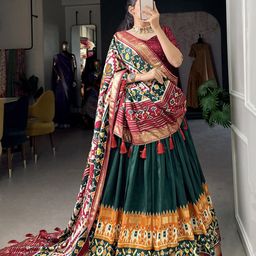 Aika Printed Ready To Wear Lehenga & Unstitched Blouse With Dupatta-picture-3