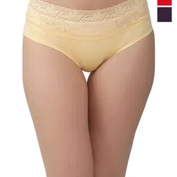 Valles365 by S.C. Women Pack Of 3 Solid Mid-Rise Hipster Briefs-image-84