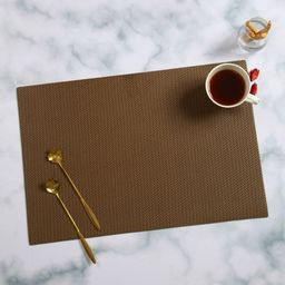 OBSESSIONS 6-Pcs Brown Self Design Heat-Resistant Rectangle Table Placemats-image-18