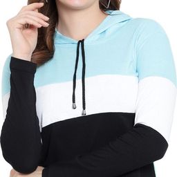 DEEPMAYRA COLLECTION Women Colourblocked Hooded Cotton T-shirt-image-41