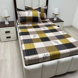 Pure Decor Lounge Fur Grey & Black Pure Cotton 250 TC Single Bedsheet Set1.73 m x 2.36 m-image-46