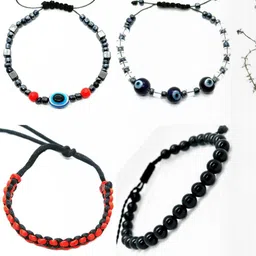 Dynamic Retail Global Men Set of 4 Beaded Stainless Steel Wraparound Bracelet-image-43