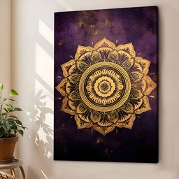 Art Street Purple & Beige Mandala Canvas Wall Art-picture-38