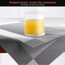 We3 4 - Pcs Grey Table Textured Placemats image 2