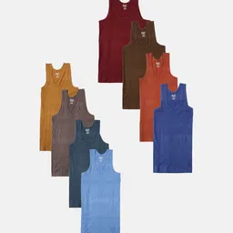 Lux Cozi Infant Boys Pack Of 8 Assorted Basic Innerwear Vests LUX_COZI_BOYZ_RN_AST_8PC-image-23