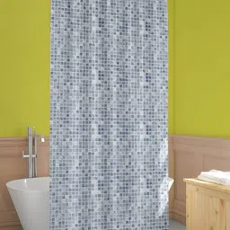 ArtzFolio Grey & Blue Printed Waterproof Shower Curtain-image-84