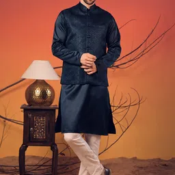 Rangkathaa Men Regular Pure Silk Kurta with Trousers-1