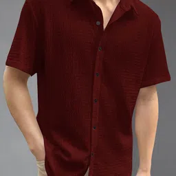 Metronaut Spread Collar Regular Fit Shirt-image-16