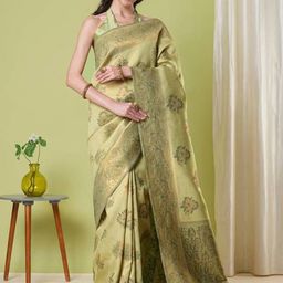 KAYOMMI Floral Zari Banarasi Saree-image-61