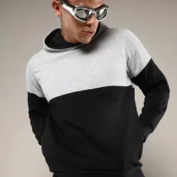 Campus Sutra Men Cotton Colourblocked Hooded Sweatshirt-picture-23
