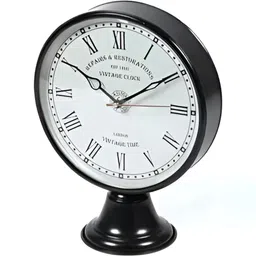 Nutts Black & White Vintage Table Clock-picture-47