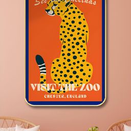 SAF Red & Yellow Visit The Zoo Birds And Animals Wooden Wall Art-42