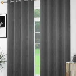 Banchmark Home Furnishings Grey Set of 2 Ethnic Motifs Black Out Window Curtain-16