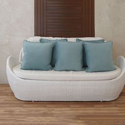 SANSKRUTIHOMES Blue Set of 5 Velvet Square Cushion Covers-image-92