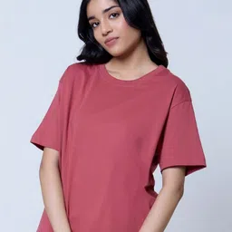 LoveDky Round Neck Drop-Shoulder Sleeves Cotton Boxy T-shirt-image-44