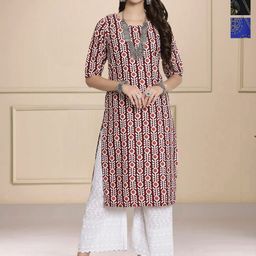 HERE&NOW Selection Of 3 Printed Straight Kurtas-image-63