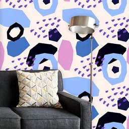 ArtzFolio White & Blue Printed UV Resistant Wallpaper-image-60