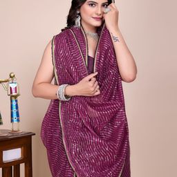 SILKWEAR Embellished Sequinned Supernet Saree-image-50