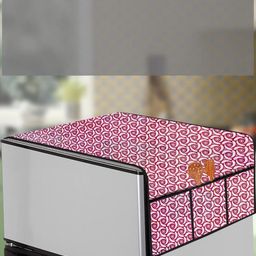 The Furnishing Tree Pink Plastic Refrigerator Cover-image-64