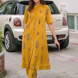 Aaghnya Women Ethnic Motifs Embroidered Regular Kurta with Trousers-36