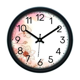 Aura White & Pink Floral Printed Analogue Round Shaped Contemporary Wall Clock-image-84