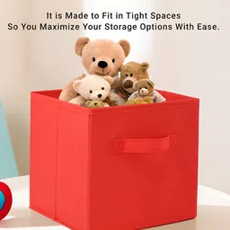 Aura Pink Set of 3 Regular Square Foldable & Multipurpose Wardrobe Storage Box Organizer image 2