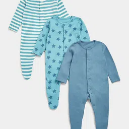 mothercare Boys Pack of 3 Printed Sleepsuit-image-12