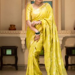 DHRUVIL IMPEX Woven Design Pure Silk Saree With Blouse-picture-13