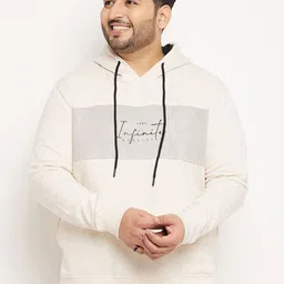 AUSTIVO Men Plus Size Typography Printed Hooded Sweatshirt-5