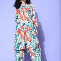 KSUT Women Floral Printed Regular Kurta with Trousers-image-74