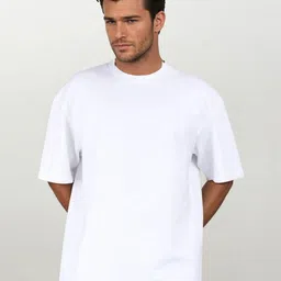 Mast & Harbour Men Drop-Shoulder Sleeves Pure Cotton Raw Edge T-shirt-picture-2