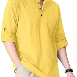 Fifth U Men Yellow Kurta-image-107