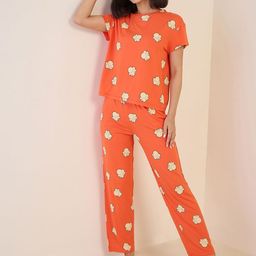 Sweet Dreams Women Graphic Printed T-shirt & Pyjama Night Suits-image-10