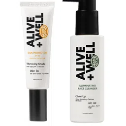 Alive & Well Set Of Lightweight Sun Protector With SPF50 & Illuminating Face Cleanser-66