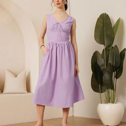 STREET 9 Women Solid Sheath Cotton Dress-image-64