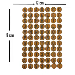 Comet Busters Orange & Black Printed Self-Adhesive Uppercase Alphabet & Numerals Stickers image 2