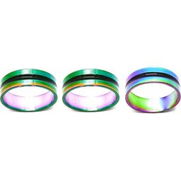 Dynamic Retail Global Set of 3 Rings for Men & Women, Multicolor-Multicolor Alloy Ring ()-11