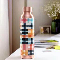 UMAI Copper-Toned & Red Single Copper Printed Water Bottle-image-9
