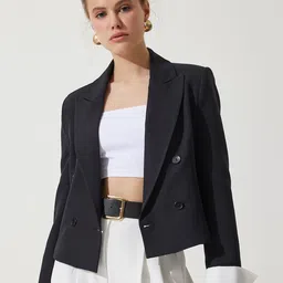 Happiness istanbul Women Crop Tailored Jacket-51