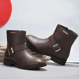 El Paso Women Solid Block-Heeded Chelsea Boots-picture-20