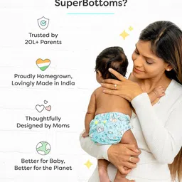SuperBottoms Uno Set Of 3 Super Soft Cloth Diaper With Velcro image 5