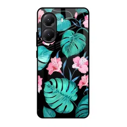 QRIOH Floral Print Poco X7 Pro 5G Glass Back Case Mobile Accessories-image-74